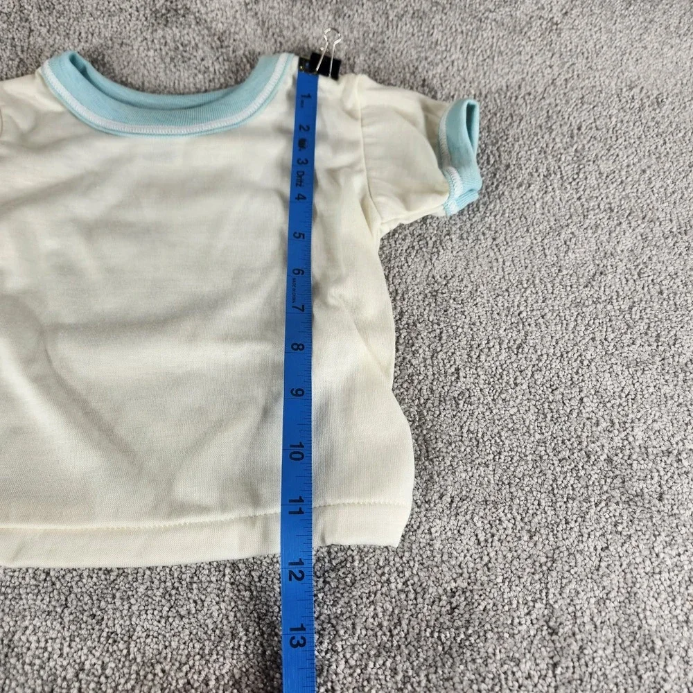Carter's Romper Set‎ Blue Teddy Bear Vintage 2pc Outfit with Rattle Baby 18 Mos